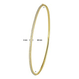 Damesarmband 2mm, Bangle van 14 Karaat Geelgoud, Diamant 0.50ct, scharnier- Diameter 60mm