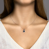 Hanger van Gerhodineerd Zilver met Onyx 1.23ct en Zirkonia - formaat 11 x 15.5 mm
