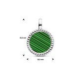 Ronde Hanger met Synthetische Malachiet - Edelstaal - Diameter 16.5mm