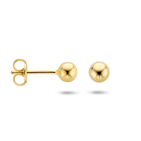 Oorknoppen Bol van 14 Karaat Geelgoud - Diameter 4 mm