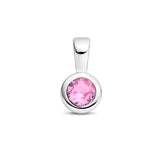 Hanger met Synthetische Geboortesteen Oktober | Gerhodineerd Zilver - Formaat 5.5 x 11mm