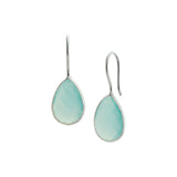 Franse Haak Oorhangers met Chalcedoon 5.25ct (2x 2.625ct) van 925 Zilver - Formaat 11.5x30mm