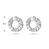 Oorknoppen Cirkel met Zirkonia van Gerhodineerd Zilver - Diameter 10mm
