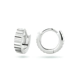 Klapoorringen van Gerhodineerd Zilver met Banenmotief - Formaat 3x11mm
