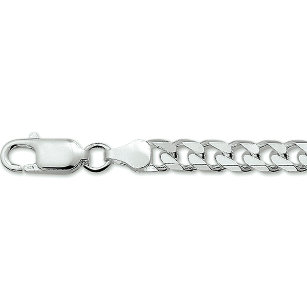 Zilveren collier lengte 60 cm - Gourmet 6 Zijdes Geslepen 6,0 mm - Zilver Wit