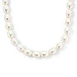 Parelcollier Zoetwater Parels 9mm met Gerhodineerd Zilver - Lengte 42+4cm