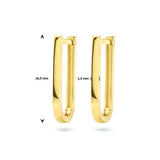 14 Karaat Geelgouden Klapoorringen deels gematteerd - Hoogte 16.5mm