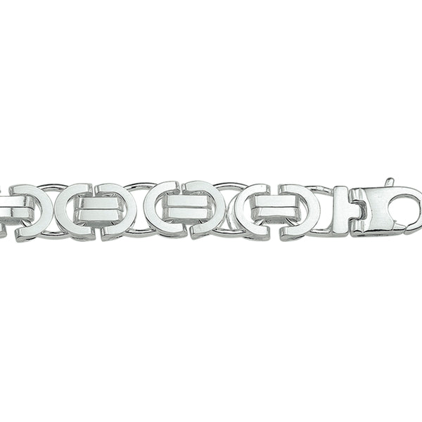 Herenarmband 7.5mm van 925 Zilver, Platte Koningsschakel - Lente 21cm