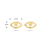 Oorknoppen Boze Oog van 14 Karaat Geelgoud - Formaat 3.5x6.5mm