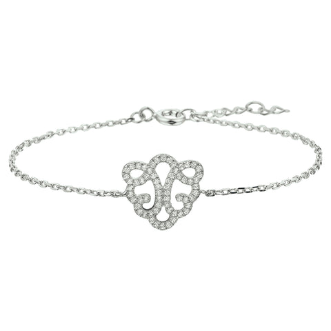 Armband Zirkonia 16,5 + 2,5 Cm Zilver Gerhodineerd