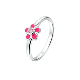 Ring Bloem En Roze Zirkonia Zilver Wit