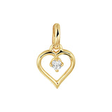 Hartvormige hanger 8 x 9 mm met Zirkonia van 14 Karaat Geelgoud