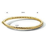 Damesarmband 4.2mm, Bangle van 14 Karaat Geelgoud, Gedraaide buis met scharnier - Diameter 60mm