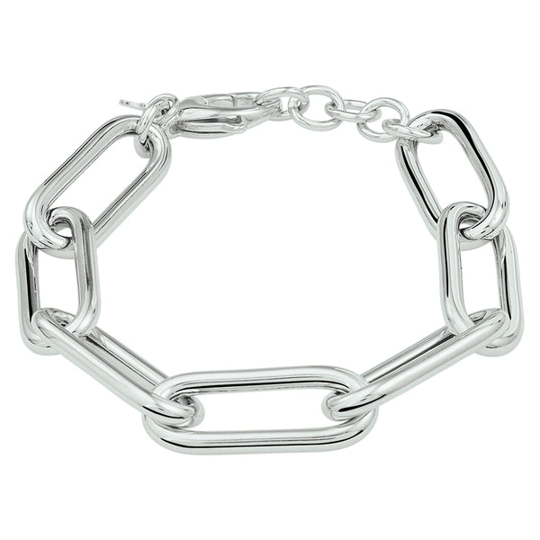 Armband Anker 12 Mm 18,5 + 2 Cm Zilver Gerhodineerd