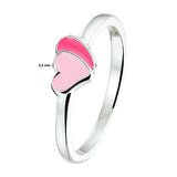 Ring Hartjes Zilver Gerhodineerd
