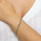 Damesarmband 8.5mm van 14 Karaat Geelgoud met 925 Zilver, Gourmet Schakel - Lengte 19cm