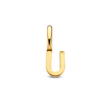 Letter U - Hanger van 14 Karaat Geelgoud - 3.5 x 9.5 mm