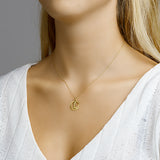 Hanger Sterrenbeeld Maagd Gediamanteerd Goud (Geelgoud)