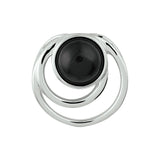 Gerhodineerd Zilveren hanger met Onyx - formaat 13 mm