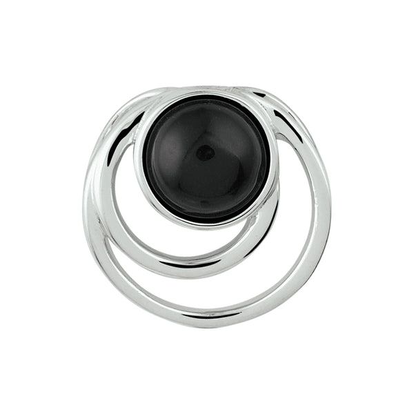 Gerhodineerd Zilveren hanger met Onyx - formaat 13 mm