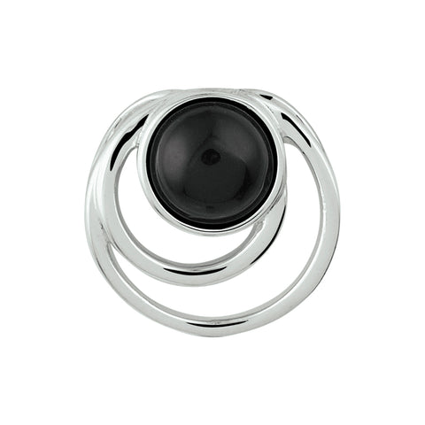 Gerhodineerd Zilveren hanger met Onyx - formaat 13 mm