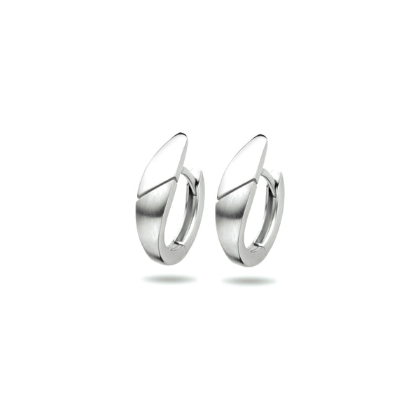 Klapoorringen van Gerhodineerd Zilver Glanzend en Mat - Formaat 4.5x16.5mm