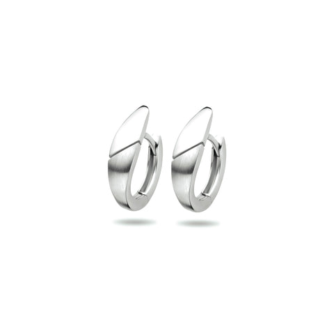 Klapoorringen van Gerhodineerd Zilver Glanzend en Mat - Formaat 4.5x16.5mm