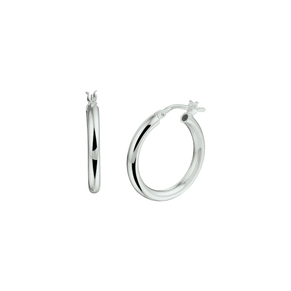 Oorringen van 925 Zilver met Ronde Buis 2.5 mm - Diameter 20 mm
