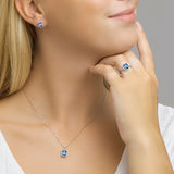 Ring London Blue Topaas 2.00ct En Diamant H Si Goud (Witgoud)