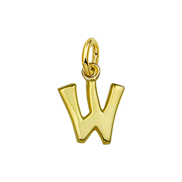 14 Karaat Geelgouden hanger - Letter W - 10 x 12 mm