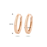 14 Karaat Roségouden Klapoorringen Diameter 13.5mm en Breedte 2mm