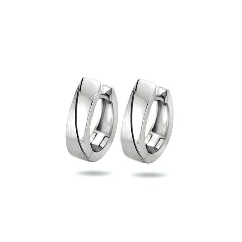 Klapoorringen van Gerhodineerd Zilver Glanzend en Mat - Formaat 4x15mm