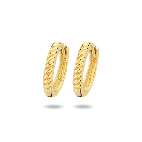 Klapoorringen Gedraaid van 14 Karaat Geelgoud - Diameter 13mm