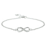 Damesarmband van Gerhodineerd Zilver, Infinity met Zirkonia - Lengte 15+5+2.5cm