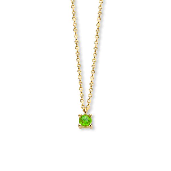 14 Karaat Geelgouden collier lengte 40cm+4 - Geboortesteen Peridot Augustus