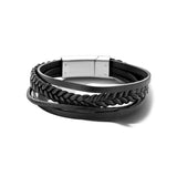 Herenarmband 12mm van Edelstaal en Leer - Lengte 20cm