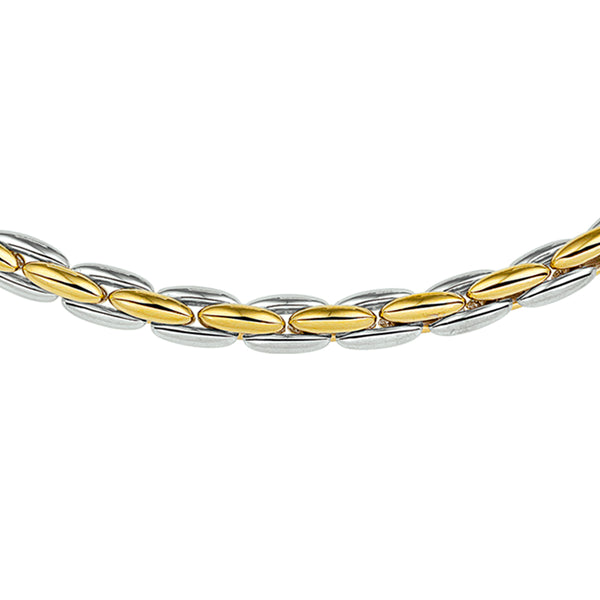 Bicolor collier lengte 45 cm - Cardano 6.5 mm - 14krt. Goud - Geelgoud en Witgoud