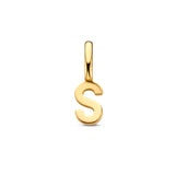 Letter S - Hanger van 14 Karaat Geelgoud - 3 x 9.5 mm