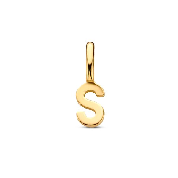 Letter S - Hanger van 14 Karaat Geelgoud - 3 x 9.5 mm