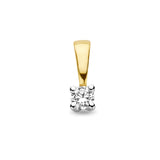 14 Karaat Bicolor Geelgoud en Witgoud met Diamant 0,05ct - Formaat 2.5 x 7.5 mm