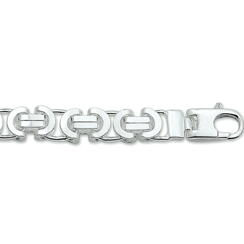 Herenarmband 8.5mm van 925 Zilver, Platte Koningsschakel - Lente 20cm