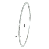 Damesarmband, Bangle van 14 Karaat Witgoud met Diamant 0.61ct - Formaat 1.5x60mm