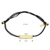 Armband Katoen Rechthoek 13   19 Cm Goud Met Rubber/Nylon/Leer