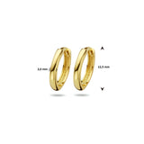 14 Karaat Geelgouden Klapoorringen - Diameter 12.5mm