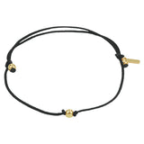 Armband Katoen Bolletje 13   19 Cm Goud Met Rubber/Nylon/Leer