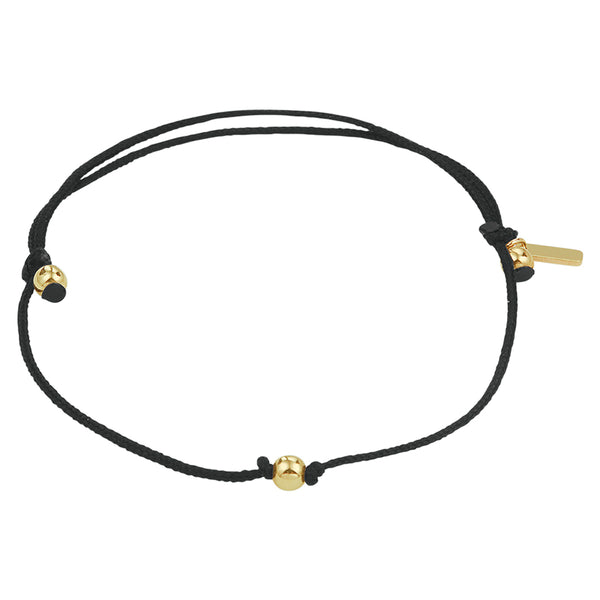 Armband Katoen Bolletje 13   19 Cm Goud Met Rubber/Nylon/Leer