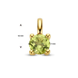 14 Karaat Geelgouden hanger met Peridot 0.55ct - formaat 5 x 9.5 mm