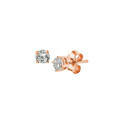 14 Karaat Roségouden Oorknoppen met Zirkonia 3mm