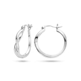 Gerhodineerd Zilveren Oorringen Gedraaide Buis 3.5 mm - Diameter 20 mm