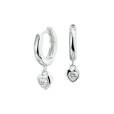 Kinderklapoorringen Hart met Zirkonia van Gerhodineerd Zilver - Diameter 10.5 mm